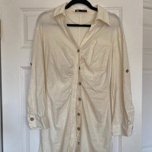 White Zara linen dress